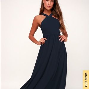 Lulus medium navy blue maxi